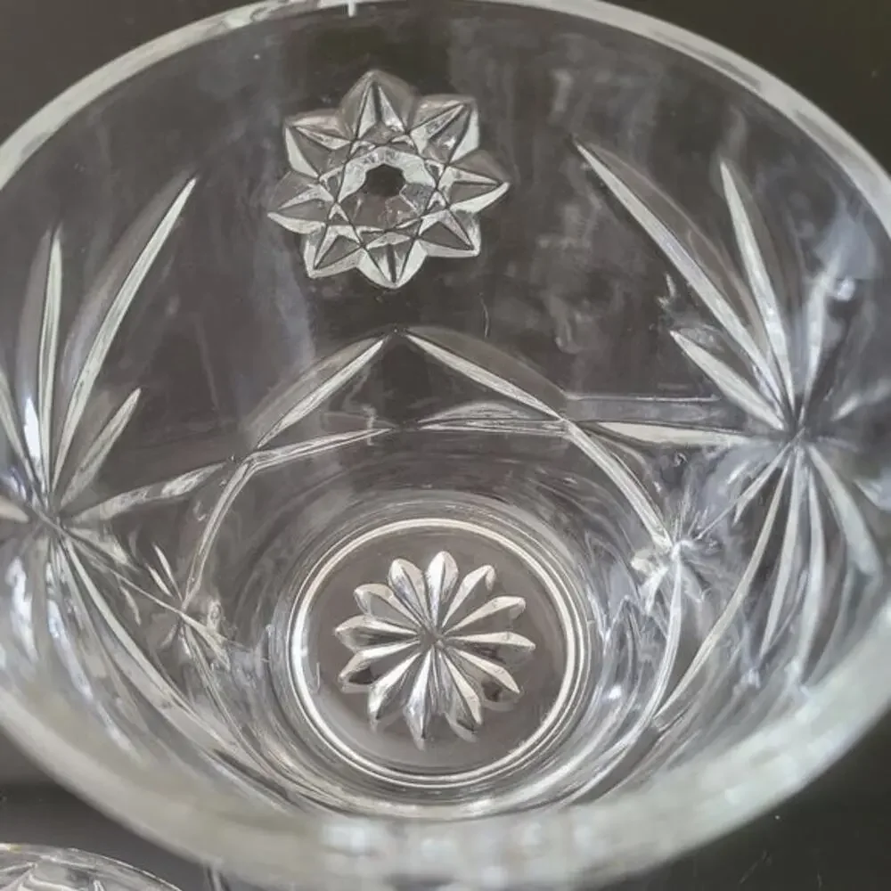 Vintage Mid Retro Century Modern Anchor Hocking Star of‎ David Sugar and Creamer